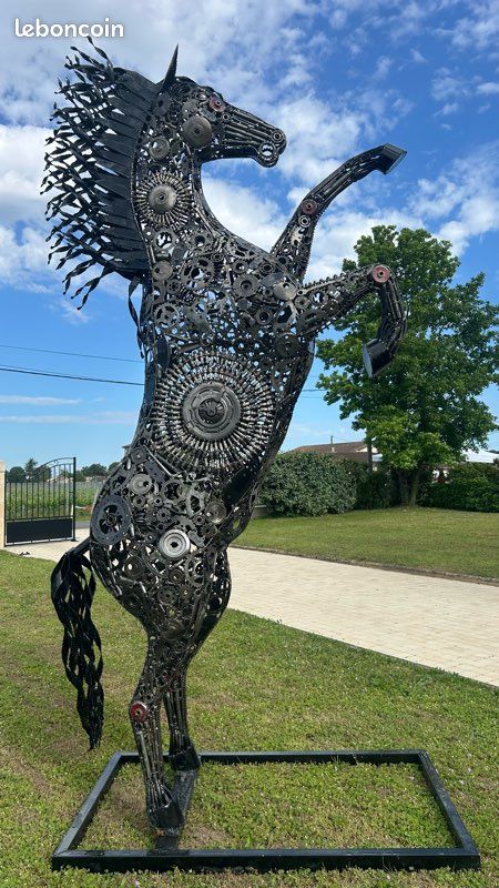 Aimant Décoratif Cheval Cabré En Inox Brossé - Moderne - Fabriqué En France 2021 - Neuf