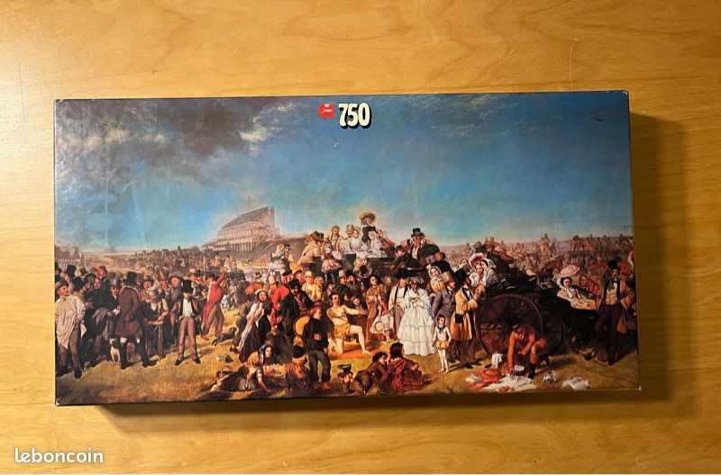 Puzzle vintage rare 750 pièce d’après le tableau « derby day » de frith (image 1)
