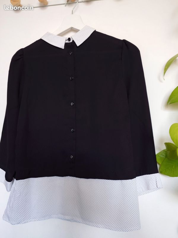 Chemise Vintage Naf Naf Taille 38 - Jaune à Rayures, Broderie, Manches Courtes, Coton