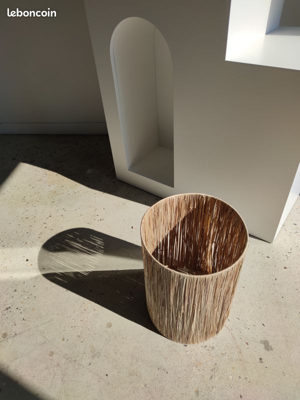 Grand abat-jour en raphia H:40cm ; D:20cm (image 1)