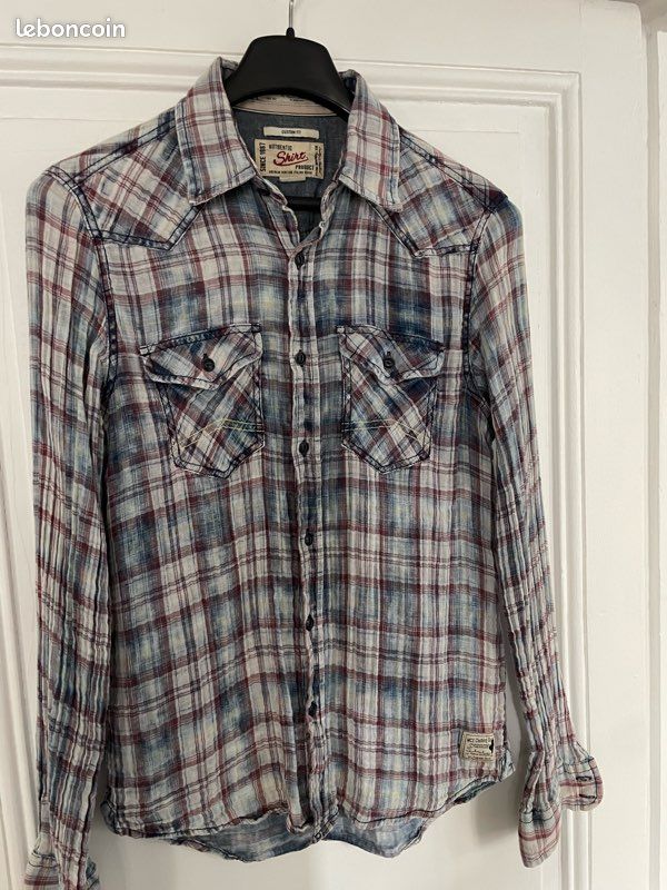 Shirt Vetement Religion Homme Chemise MCS à Carreaux (M) Vêtements