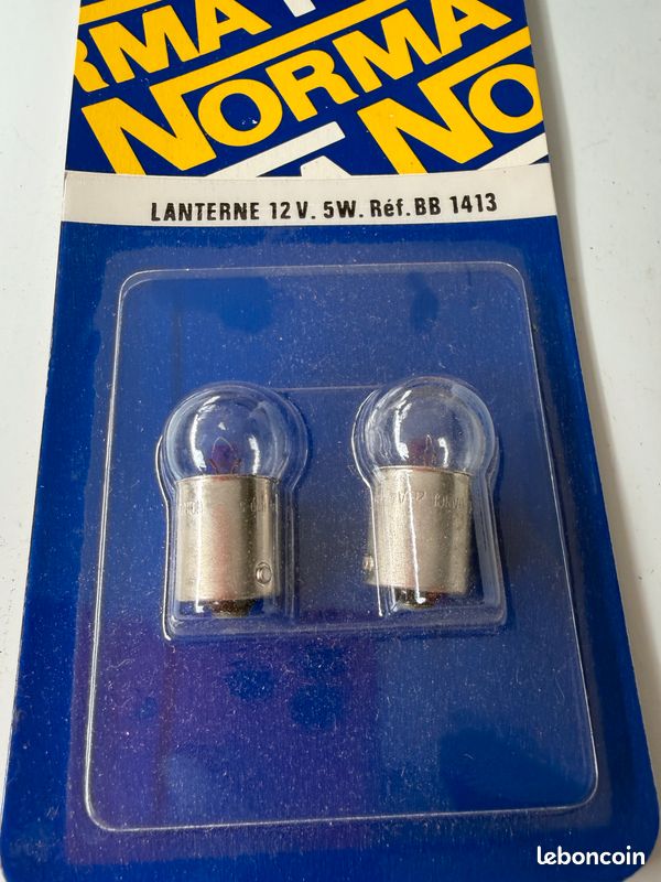 Lot de 2 ampoules lanterne BB 1413 Norma 12V 5W neuves (lot possible) (image 2)