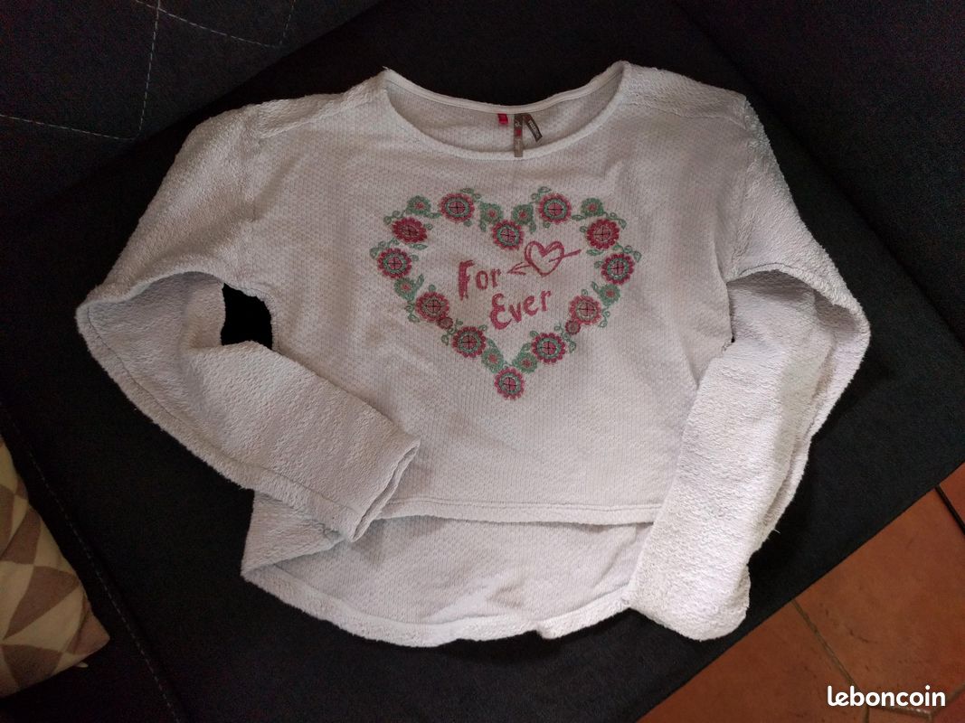 Pull coton Orchestra blanc et motif paillettes 10a (image 1)