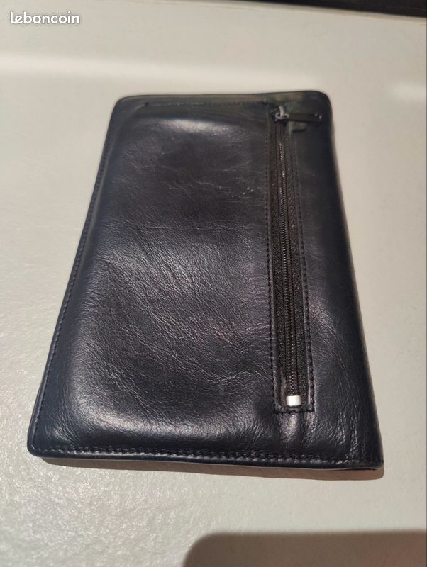 Portefeuille En Cuir Elephant D'Or - Noir, Deux Volets, Avec Logo - Neuf Sans étiquettes, Pour Homme