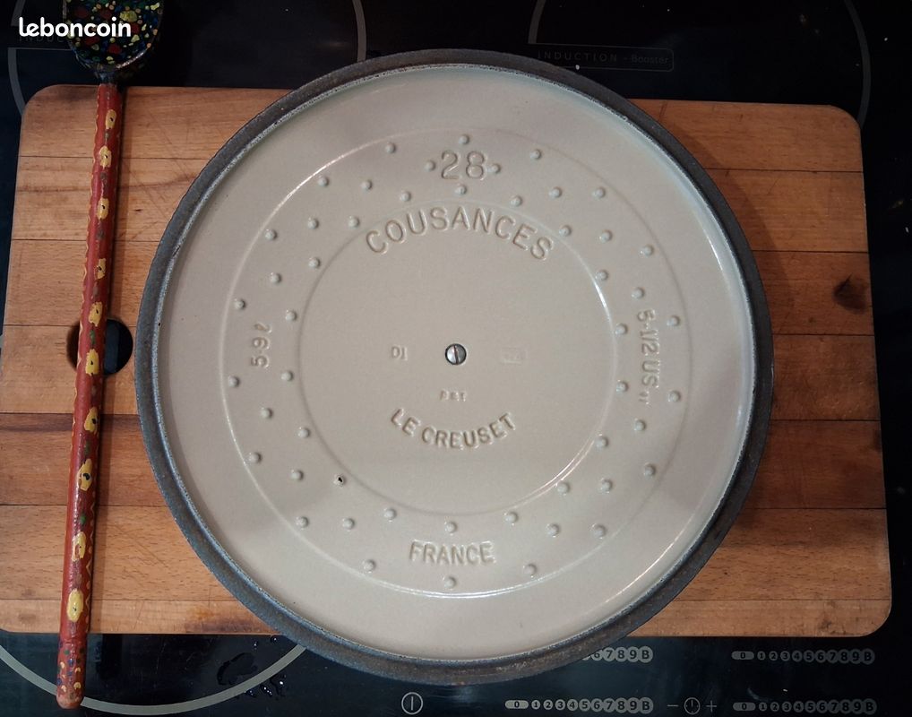Cocotte En Fonte émaillée Cousances Le Creuset – 28 Cm – Grise – Made In France – Vintage