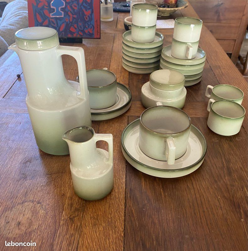 Service vintage en Grès de Brenne – Grès de France – Vert céladon (image 2)
