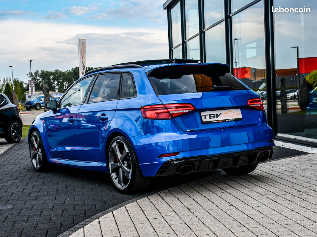 Audi RS3 2.5 TFSI 400 CH BLEU ARA BLACK RS DESIGN MATRIX BEAM B&O TOIT PANO MAGNETIC RIDE CAMERA ACC KEYLESS GO SIEGES NAPPA RS — FULL OPTIONS (image 3)