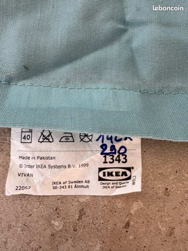 Rideaux x2 IKEA bleu turquoises (image 3)