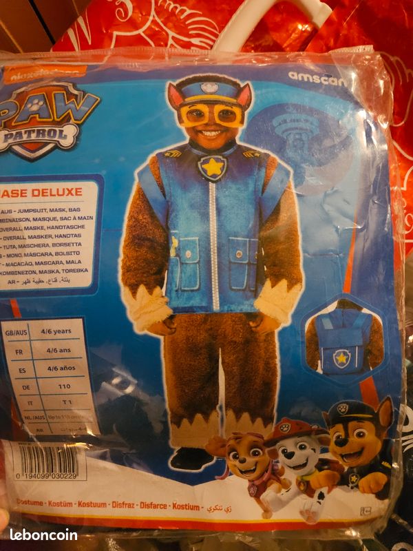 Déguisement Officiel Chase Pat Patrouille – Rubie's – Taille 3-4 Ans – Costume Carnaval Et Anniversaire