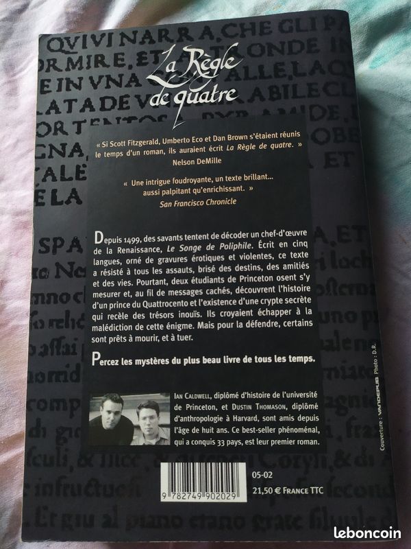 Livre - la règle de quatre (image 3)