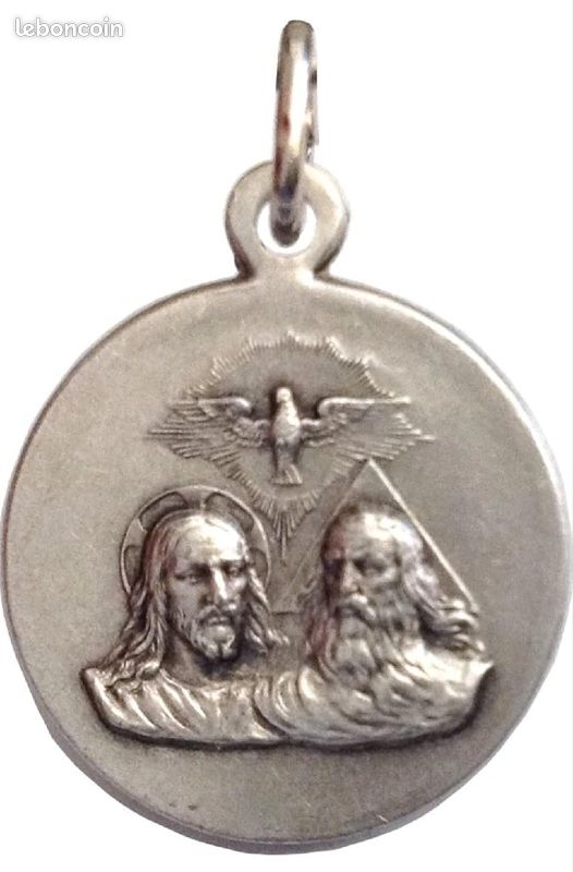 ❤️ Médaille Pendentif de la Sainte Trinité - Les médailles des Saints Patrons NEUF 18MM (image 4)