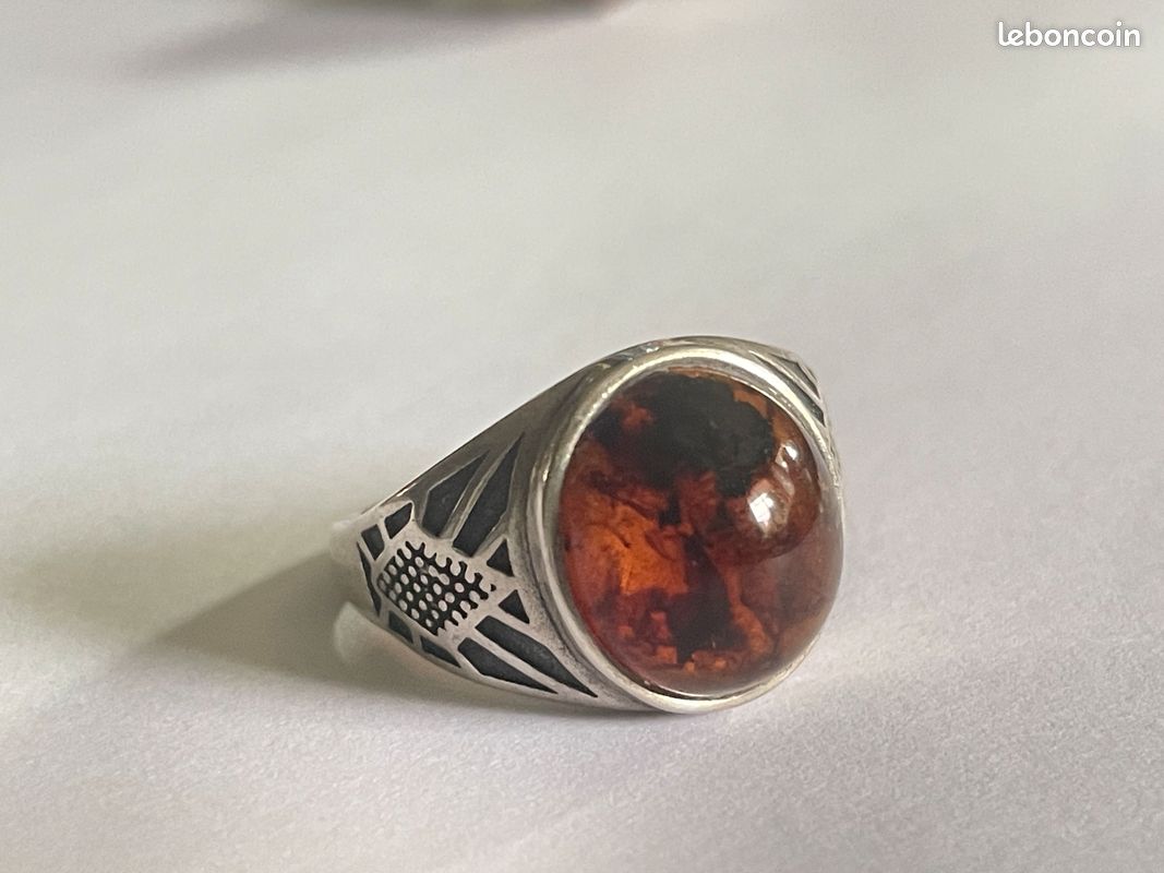 Bague ambre 925 (image 1)