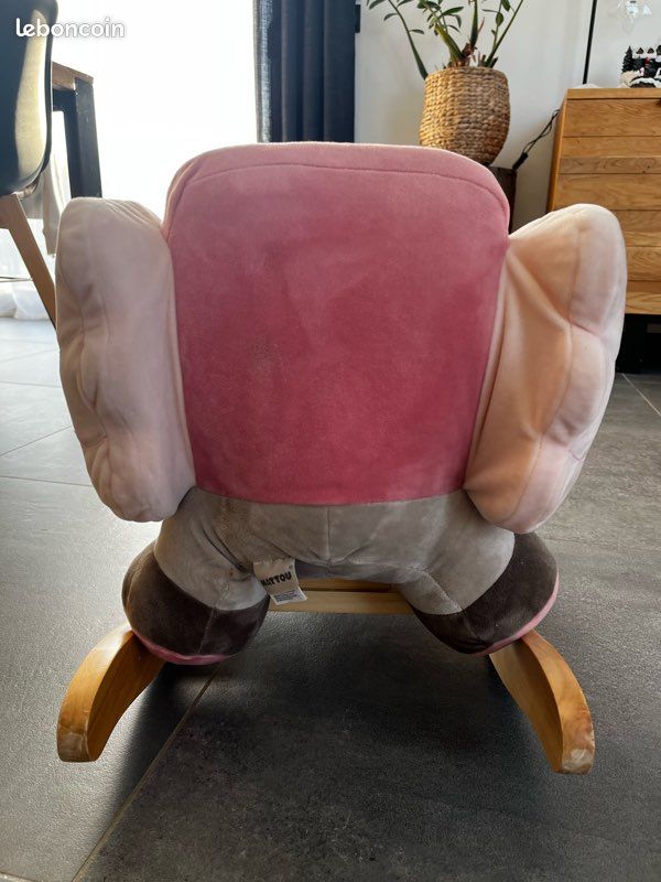 Bascule Licorne Jade Nattou – 60 X 39 X 50 Cm – Pour Bébé 10-36 Mois – Beige/rose – Ceinture De Sécurité, Poignées Bois