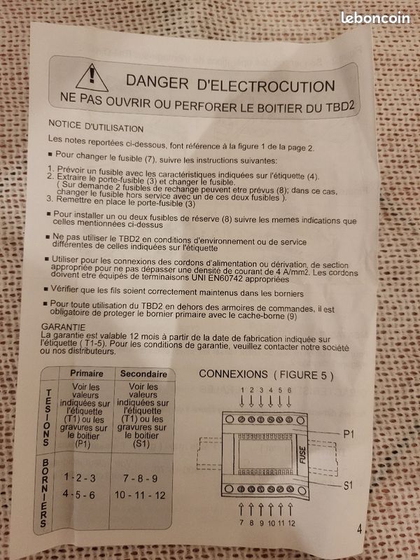 Transformateurs et Alimentations série TBD2 boîtier 5 module (image 7)