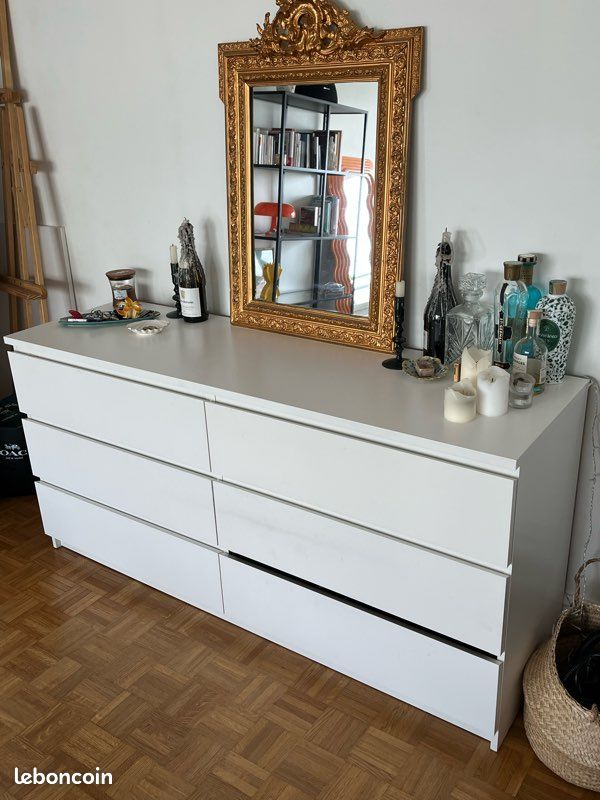 Buffet blanc 6 tiroirs (image 1)