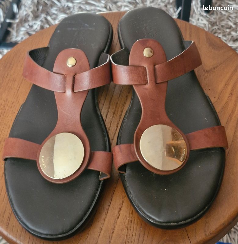 Sandales plates en cuir Hogan 39.5 (image 1)