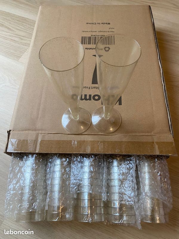 Lot de 50 flûtes en plastique rigide pour tout type de breuvage -Champagne -Jus de Fruits- Limonade (image 2)
