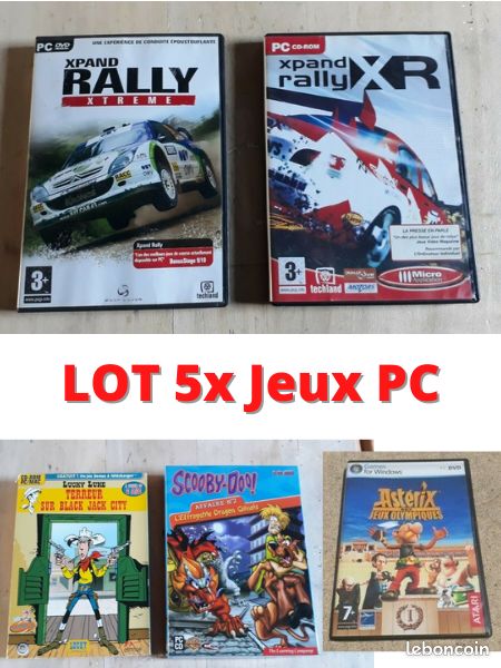 Lot 5 Jeux PC Jeu Vidéo Ordinateur PC Enfant | Version Française année 2000 Rétro (image 1)