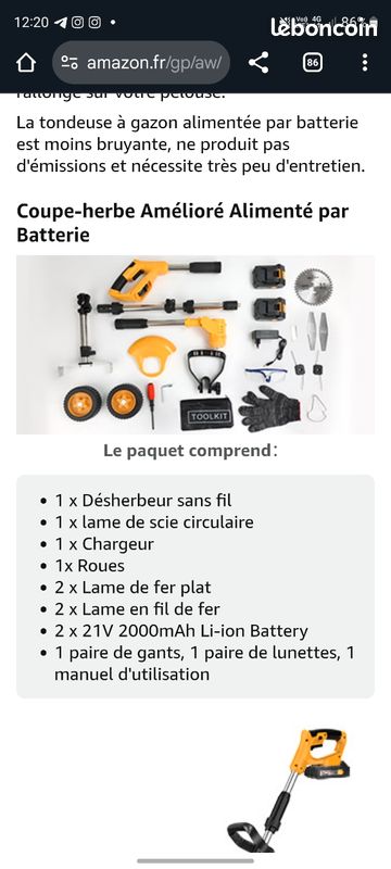 Tronçonneuse Télescopique 2-en-1 à Batterie 21V - Perche 2,2m, Moteur Sans Balais, 2 Batteries 2.0Ah