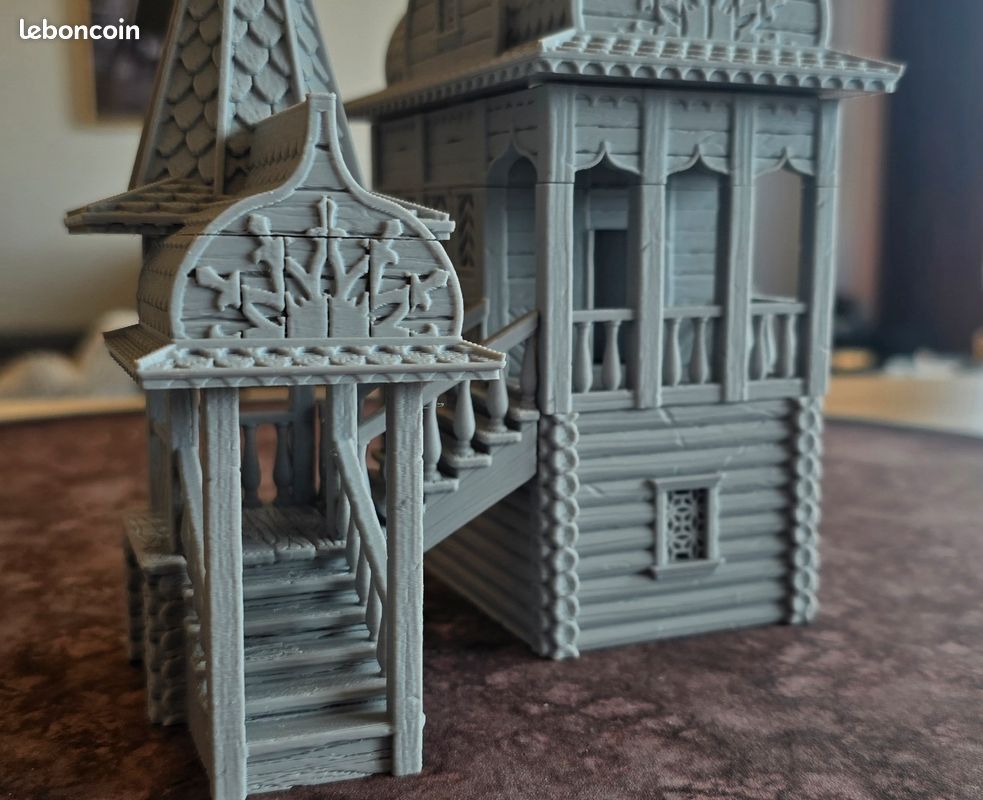 Maison 2 étages JDR - terrain à peindre, pour jeux de rôle / figurines (D&D, Pathfinder...) (image 1)