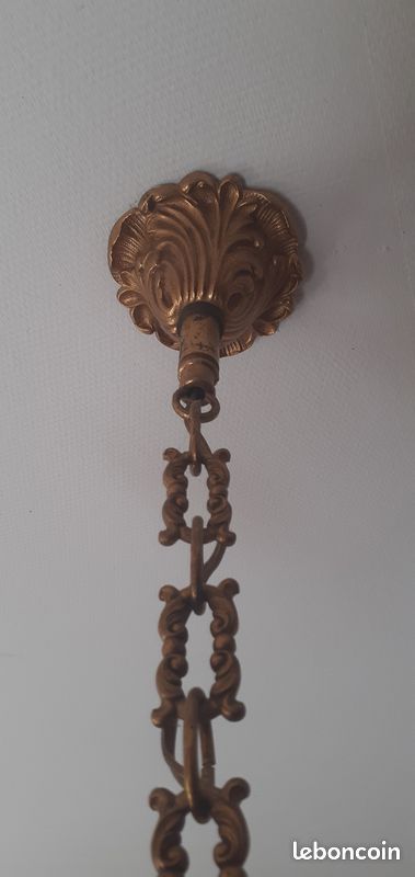 Lustre en bronze 4 branches (image 7)