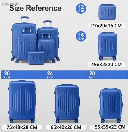 Valise Rigide LALAHO Grande Taille XL 75cm - Bagage Soute Robuste ABS, 4 Roulettes Spinner, Serrure à Combinaison Et Poignée Télescopique (Noir)