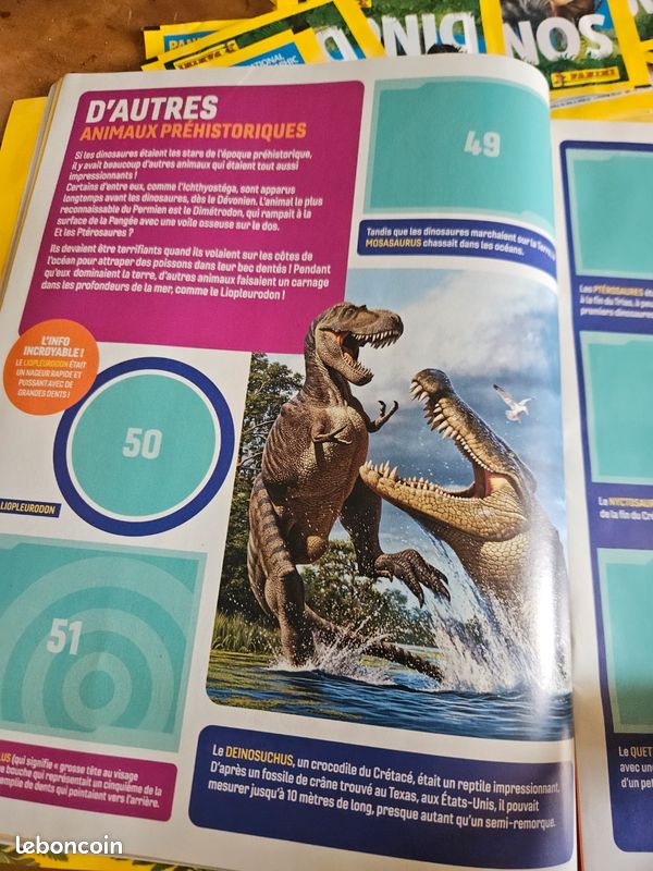 Panini National Geographic Dino Pack - Album + 50 Pochettes (250 Stickers) - Collection Dinosaures Pour Enfants