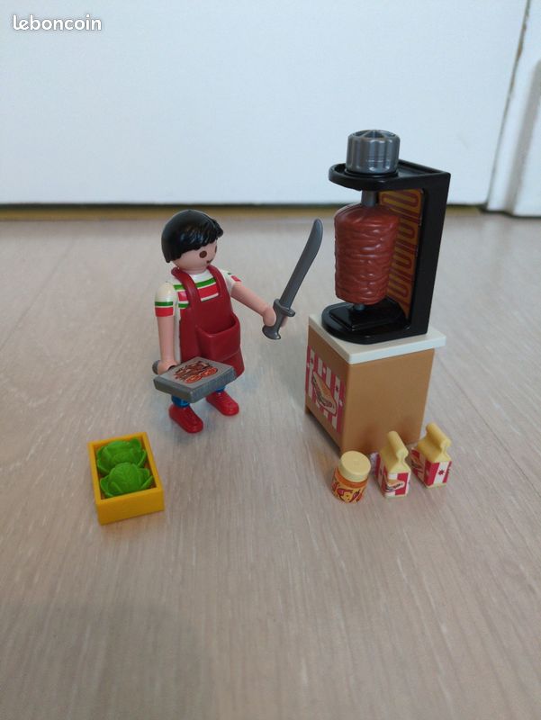 Playmobil 9088 Vendeur De Kébab - City Life Restaurant - Occasion Très Bon état Playmobil City Life Restaurant