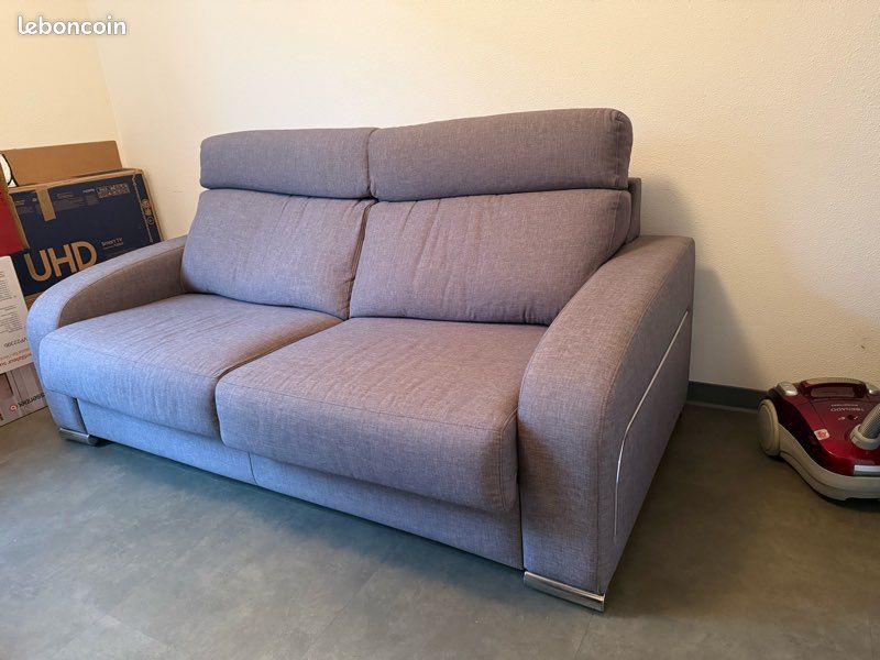 Canapé convertible rapido gris tbé matelas confort (image 1)