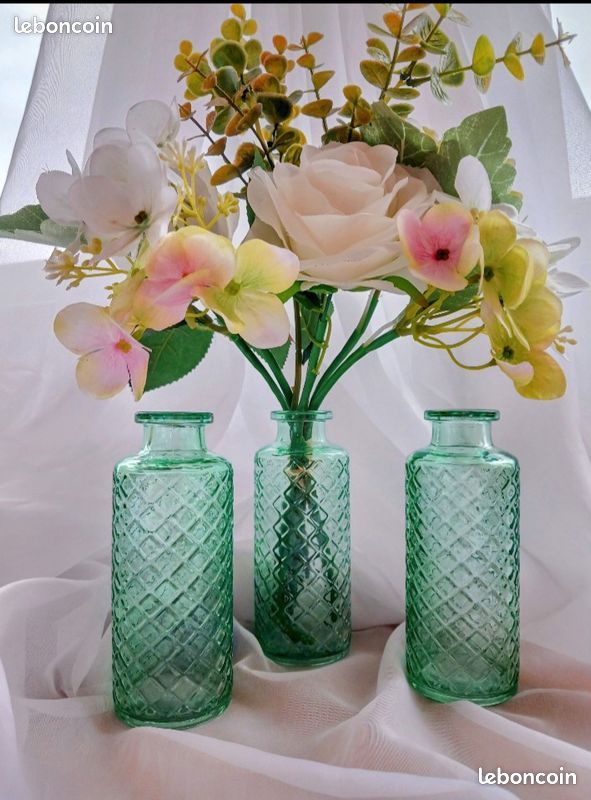 Set De 6 Petits Vases En Verre Hewory - Bud Vases Vintage Pour Décoration Table Et Mariage