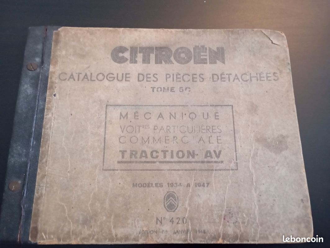 Catalogue des pièces détachées Traction AV 420 Citroën tome 5C livre Mécanique voitures particulières-commerciale-Traction AV (image 1)