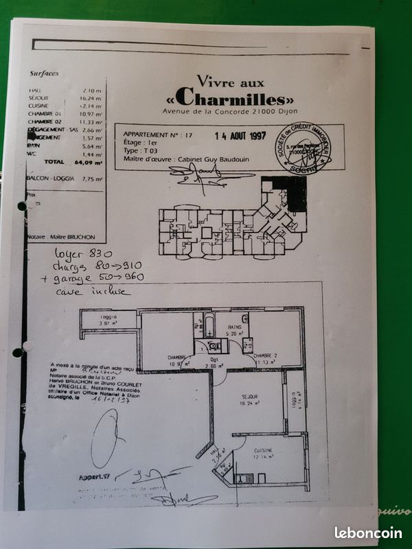 Appartement 3 pièces 64 m² · à Dijon · 64 m² · 910 €/mois