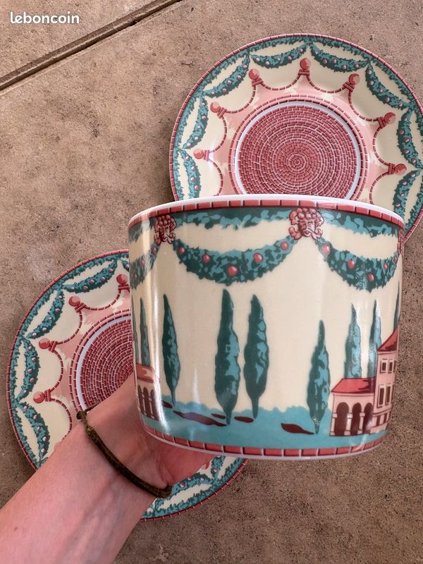 6 TASSES ET soucoupes a cafe genevieve lethu collection