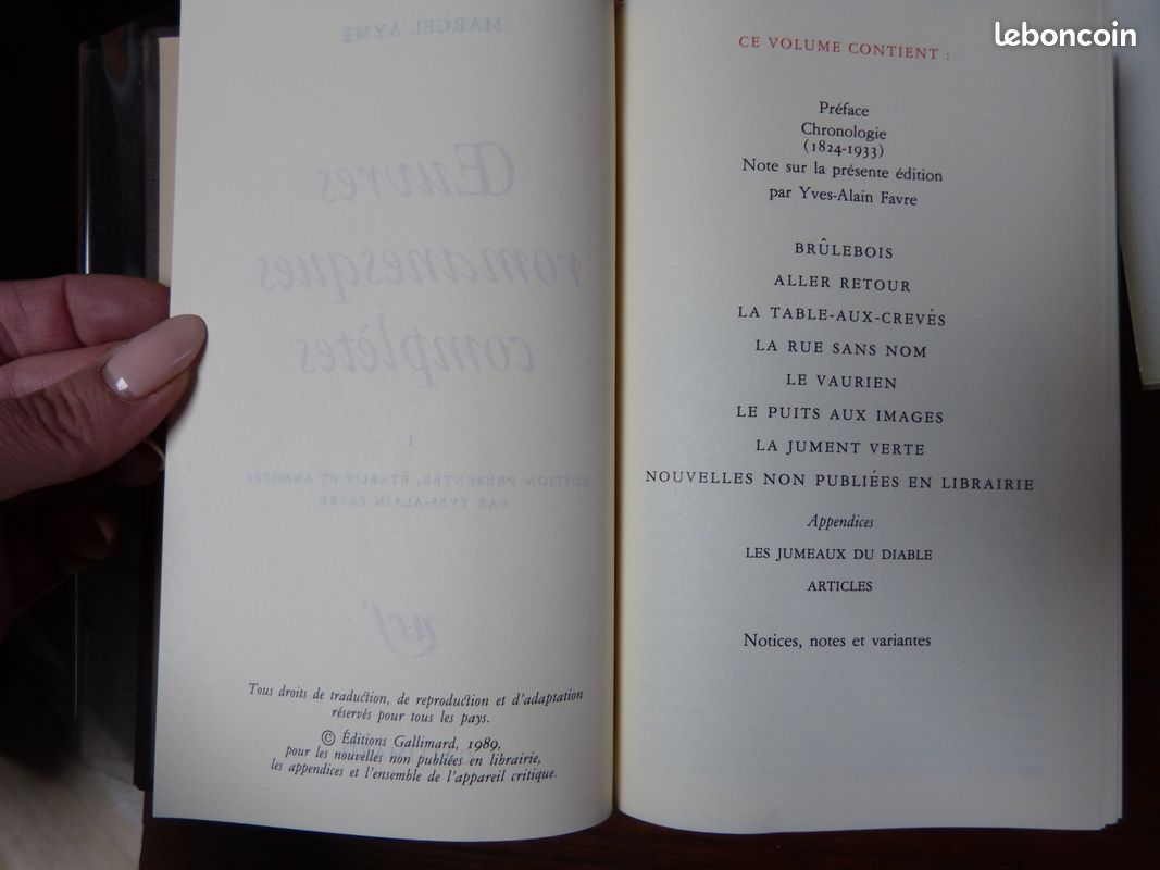 Marcel Aymé Œuvres romanesques complètes, tomes I et II la Pléiade (image 10)
