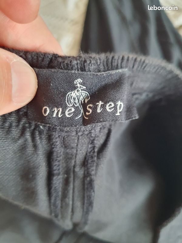 One step jupe 100% lin noire droite 42 xl taille elastique (image 6)