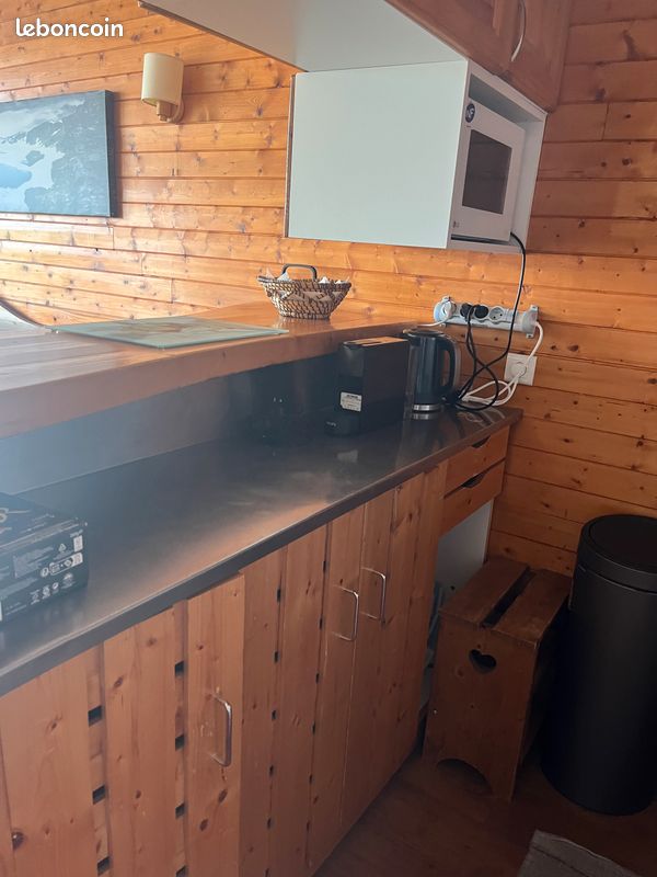 Appartement Les ARC1800 73700 Résidence Pierra Menta à proximité des pistes- 4-5 personnes, studio + balcon: Sud-ouest .1 salle de bain avec WC, un séjour avec cuisine équipée. Min.7 nuits (image 3)