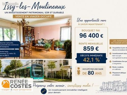 Appartement 4 pièces 62 m² · à Issy-les-Moulineaux · 62 m² · 96 400 €
