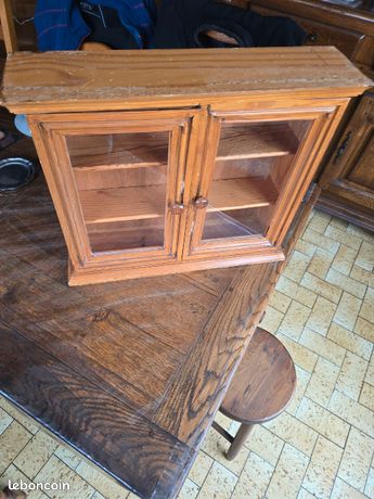 MEUBLE POUR LA Poupée en Bois : Vitrine, Chaises, Montre, Piano Et