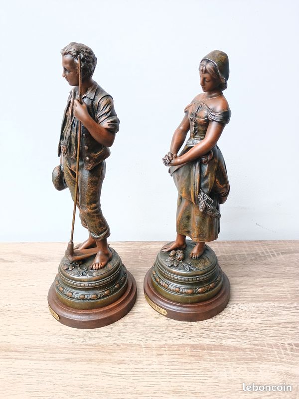 Sculptures en régule l'angélus d'après Adrien Gaudez (image 6)