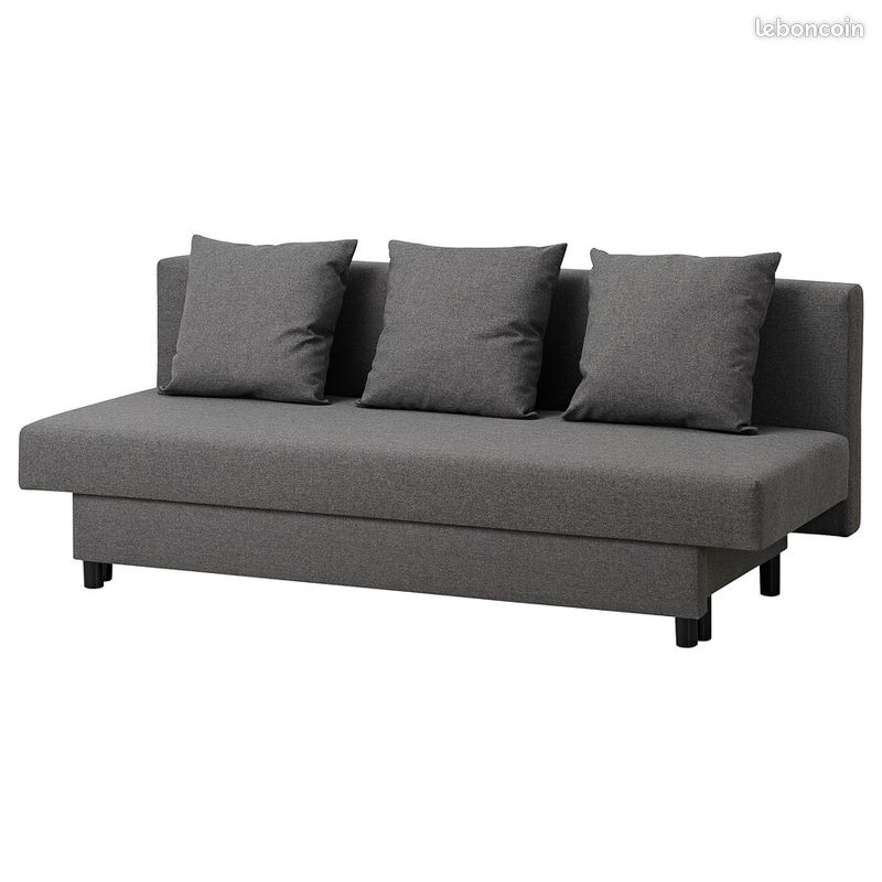 IKEA ASARUM Convertible 3 places, gris (image 1)