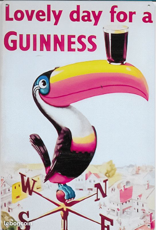 Plaque Métal Publicitaire Bombée 20x30cm - GUINNESS CHEVAL, émaillée, Neuve