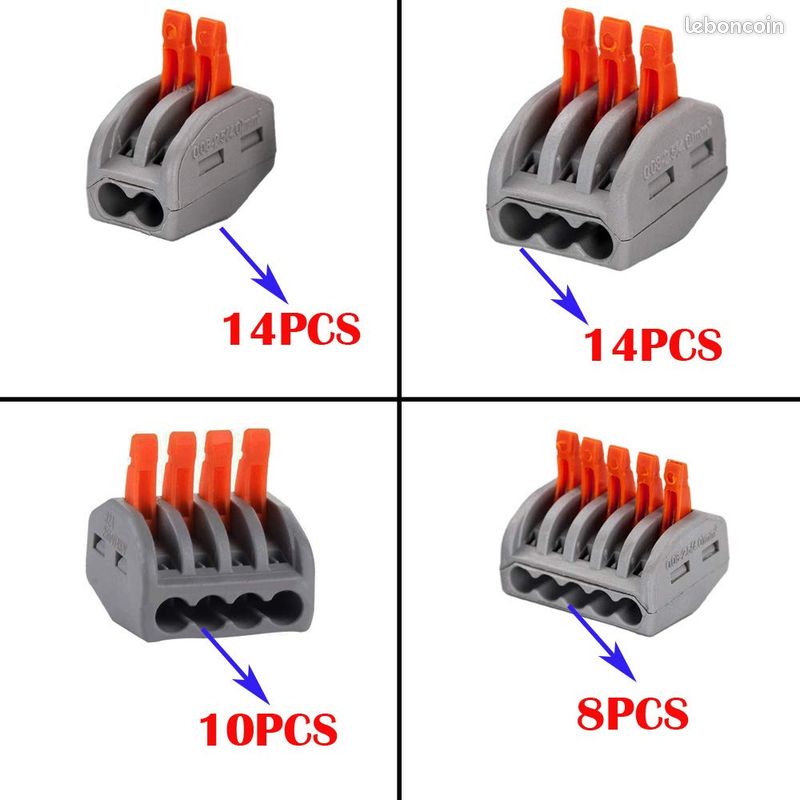 Coffret De 120 Connecteurs électriques à Souder (splice) En Cuivre - Isolation PVC Bleu