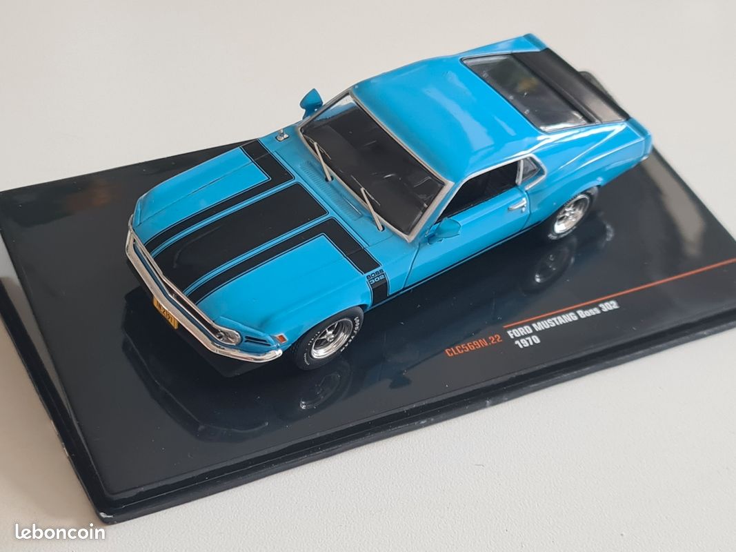 Modèle Réduit Ford Mustang Boss 302 (1970) Bleu - Échelle 1:43, Marque IXO MODELS