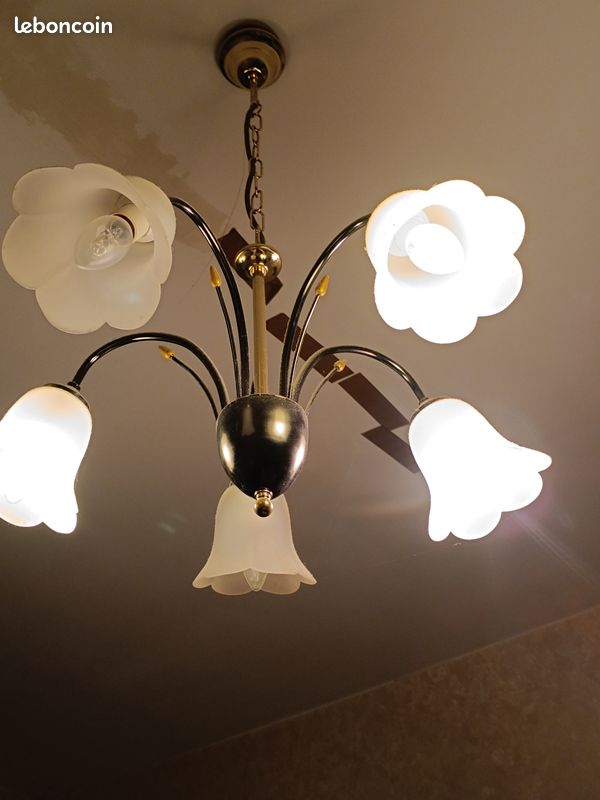 Joli Luminaire 5 branches forme tulipe (image 2)