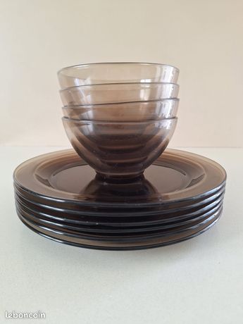 Service Vintage De 6 Grandes Assiettes à Dîner Coquillage