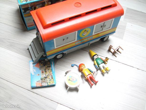 Playmobil Vintage 3477 - Set Cirque Avec Roulotte Et Clowns - 1982 - Boîte D'origine