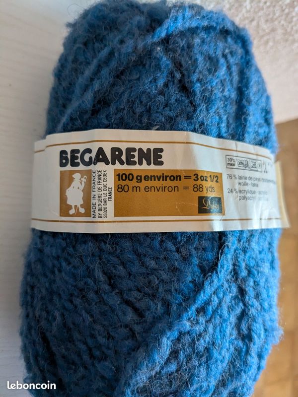 4 pelotes laine bleu bergère de france begarene (image 3)
