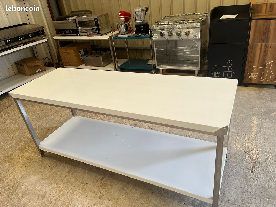 Table en inox avec sous tablette - P600/700 mm - H850 mm NEUF (image 5)