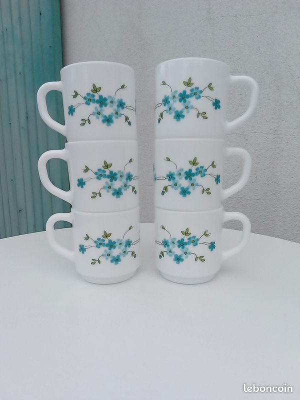 ARCOPAL VERONICA Lot de 2 plats creux rond myosotis D 29cm