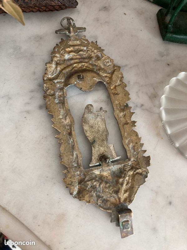 Ancienne Niche Murale Religieuse En Bois - Christianisme - 19ème Siècle (52cm)